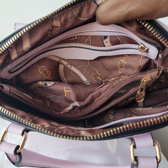 Unbranded Pink Paisley Flowered Vegan Satchel Handbag - Picture 8 of 12